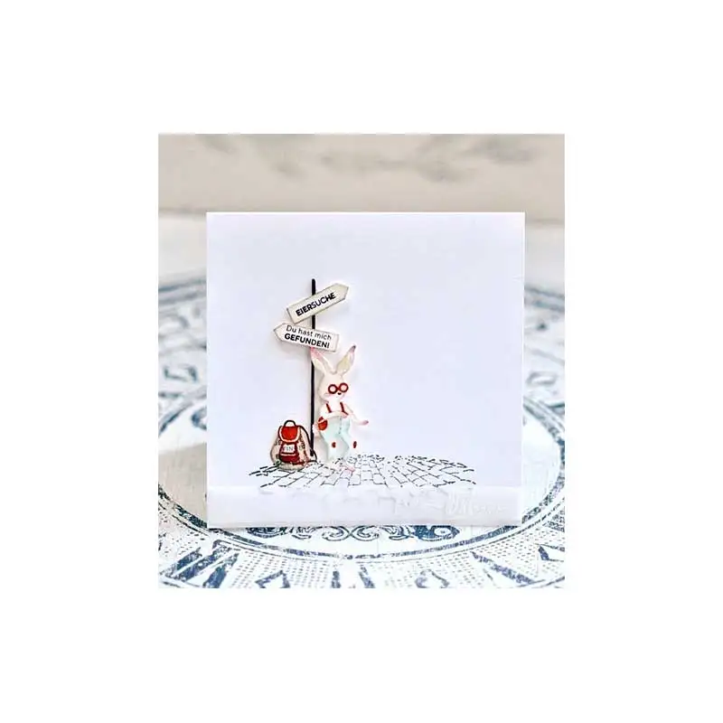

Schoolbag Ground Bunny Cutting Dies Scrapbook Dariy Decoration Stencil Embossing Template DIY Greeting Card Handmade