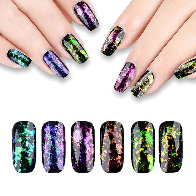 Зеркальных ногтей Блеск порошок украшения для голографический металлик розовые