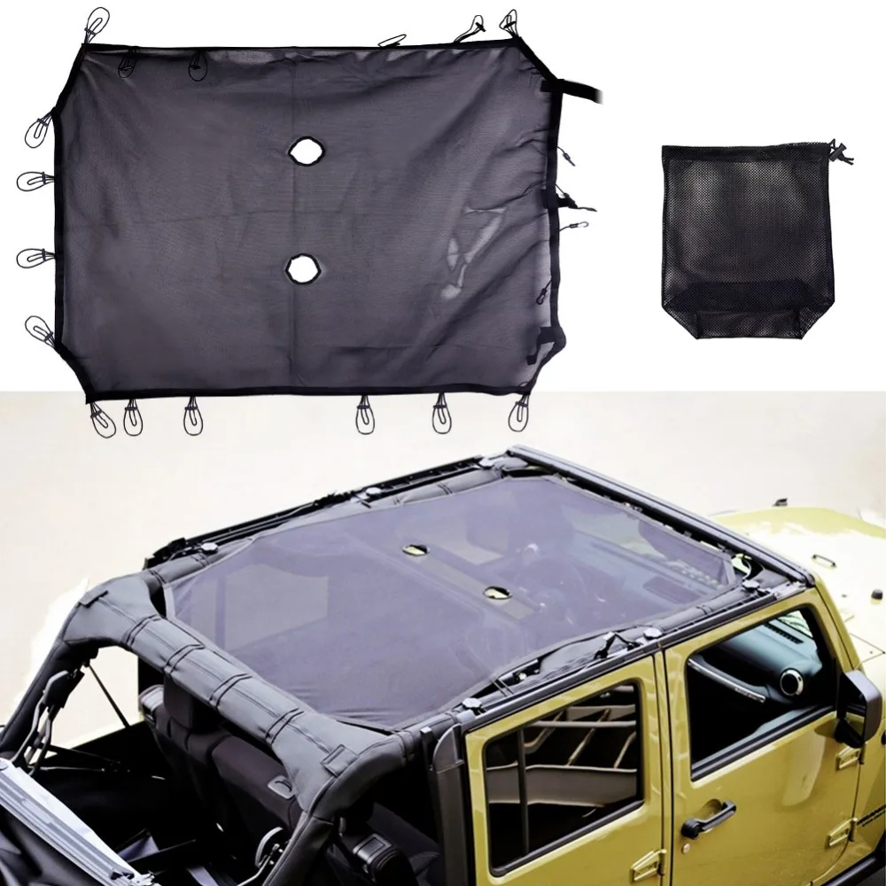 Mesh Sunshade Fit for Jeep 2007- Jeep Wrangler JK JKU Jeep JK Front Shade Plain Protection Heat Shield Windshield Visor