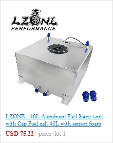LZONE-40L алюминиевый топливный бак с крышкой топливных элементов 40L с сенсором пены внутри JR-TK40