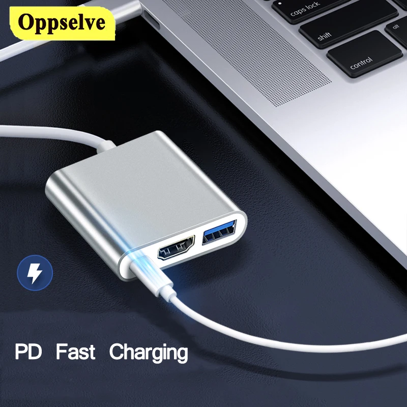 

Адаптер USB 3.0 Type-c-HDMI, 3 в 1