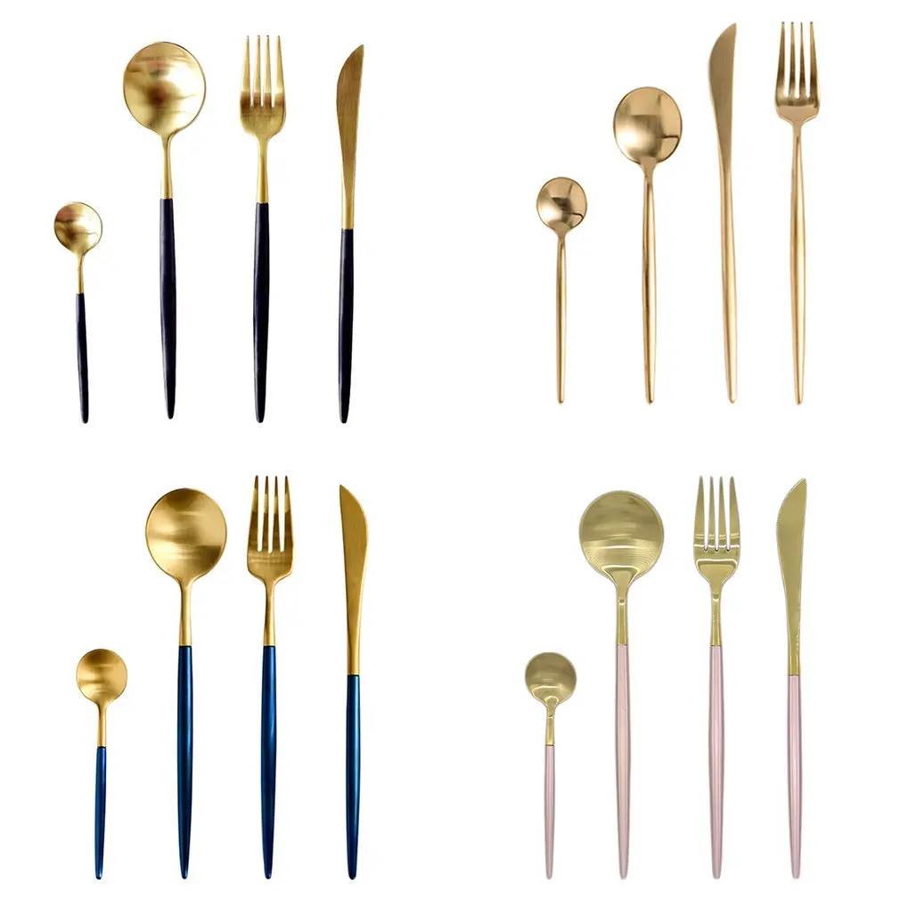 2017 Нержавеющая сталь столовая посуда набор роскошный столовый из вилок Ножи