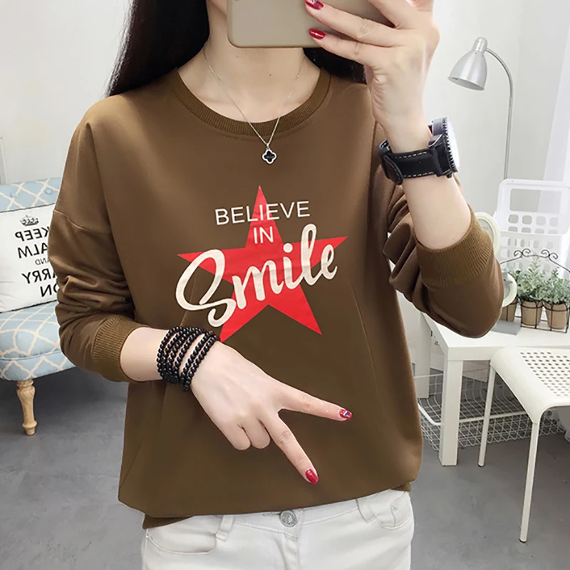 

Shintimes Sweatshirt Women Letter Print Winter Clothes 2022 Casual Loose Pullover Woman Hoodies Womens Clothing Sudadera Mujer