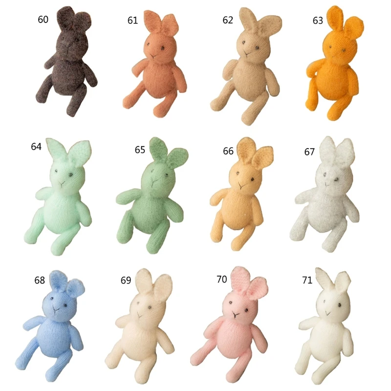 

Newborn Photography Props Bunny Doll Knitted Cute Animal Rabbit Baby Photo Shooting Fotografia Accessories