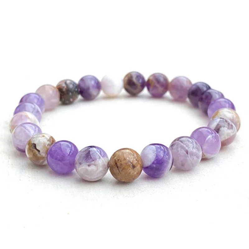 Женский эластичный браслет с цветами аметистами страхами и подтягивающими