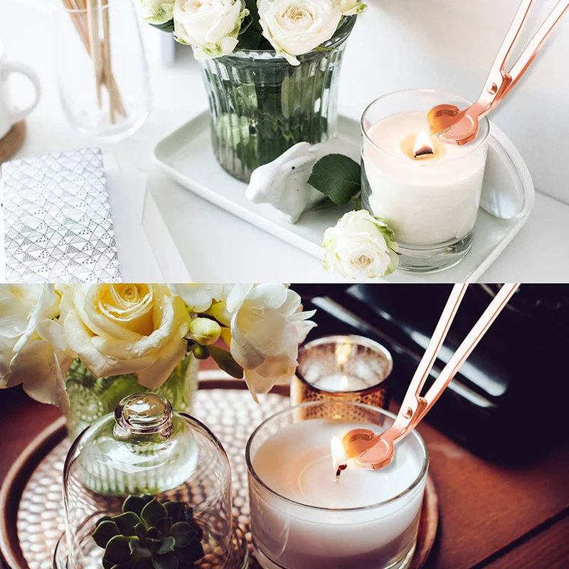 

Candle Wick Trimmer Wick Clipper Wick Cutter Wick Scissor Wick Candle Tool (Rose Gold, 3 Pieces)