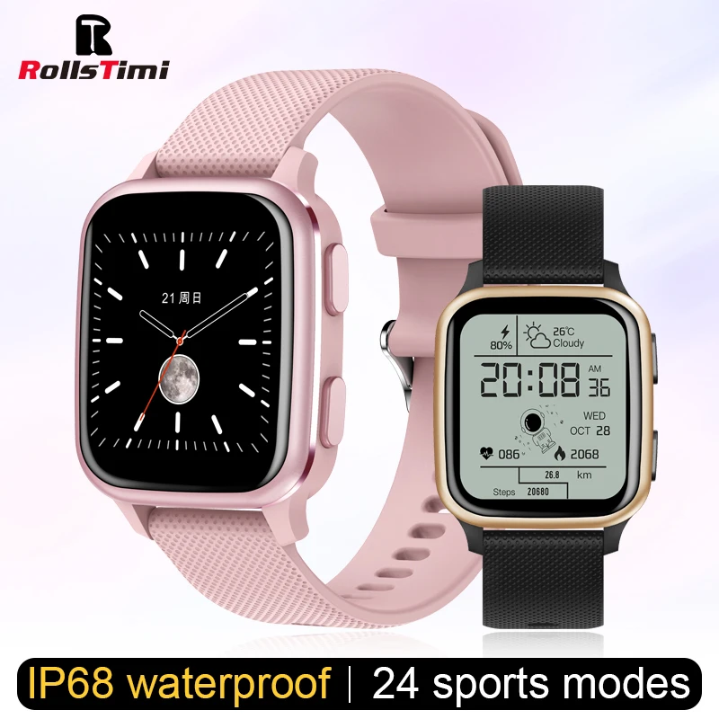 

Rollstimi Smart Watch Smart watch Men Lady Fashion Phone reminder Heart Rate Blood Pressure Monitorwater proof smart wristband
