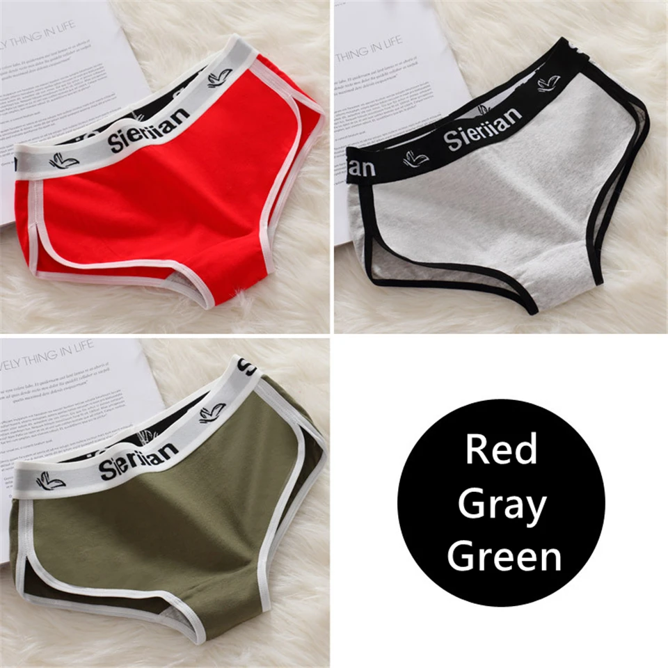

3PCS Seamless Sports Briefs Women Cotton Fitness Boxer Mid-waist Anti-empty Women's Boxer Shorts Sexy Panties Female Underpants