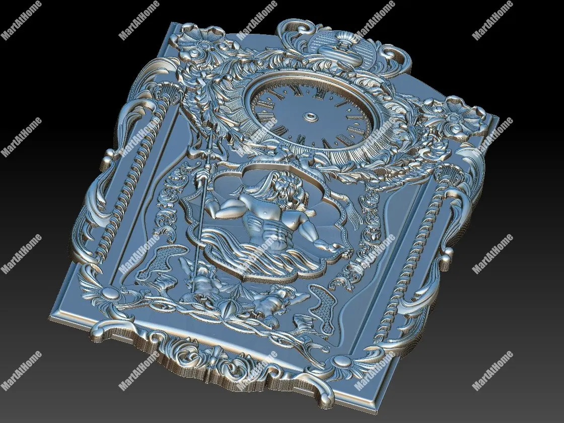 Нептун настенные часы шаблон 3D STL модель для ЧПУ маршрутизатор гравировка и