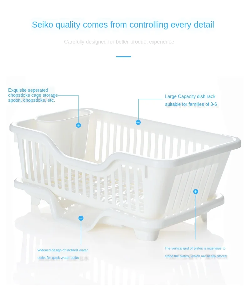 Japanese drain dish rack kitchen plastic leaking tray bowl filter water drying tableware | Дом и сад