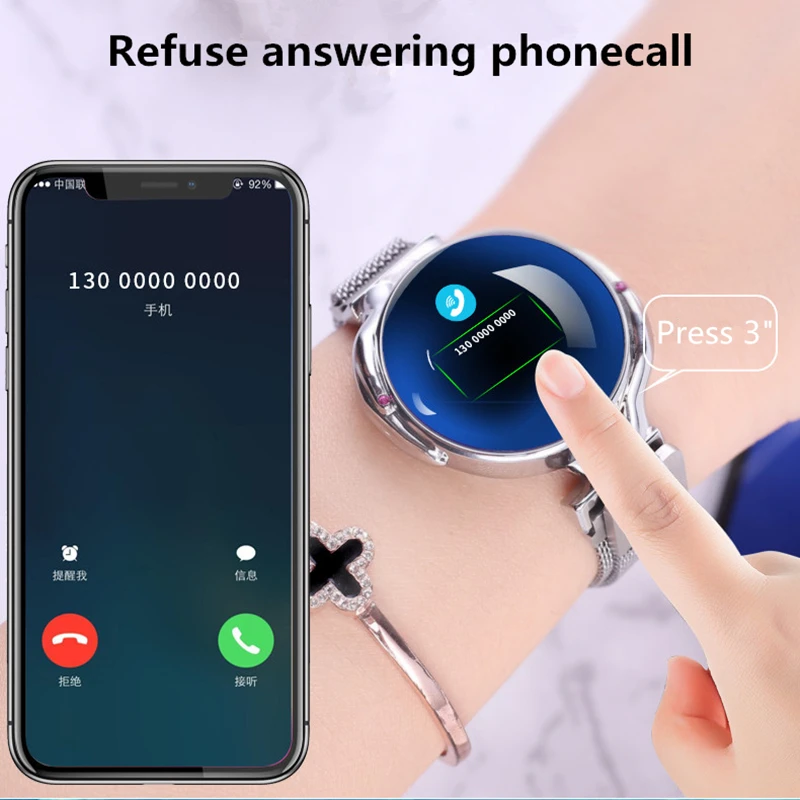 Lastest женские Смарт-часы Роскошный дизайн часы IP67 водонепроницаемый монитор сердечного ритма фитнес-трекер Браслет для любовника подарок