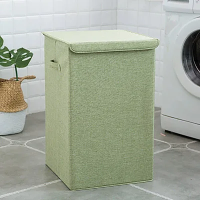 Green L Хлопковая льняная корзина для белья складная корзина для прачечной большое водонепроницаемое ведро для белья для дома ванная комната корзина для хранения - Цвет: Green L