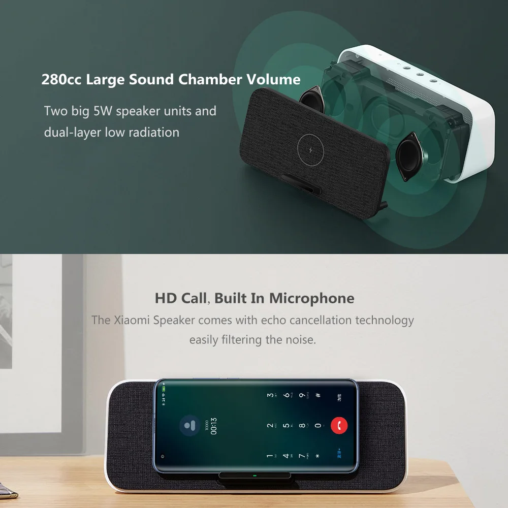 Оригинальный динамик Xiaomi Mijia быстрая Беспроводная зарядка 30 Вт MAX BT5.0 домашний