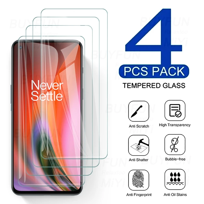 

4 шт. закаленное стекло One Plus Nord2, Защитное стекло для OnePlus Nord 2 5G 2021, Взрывозащищенная защитная пленка для экрана 9H