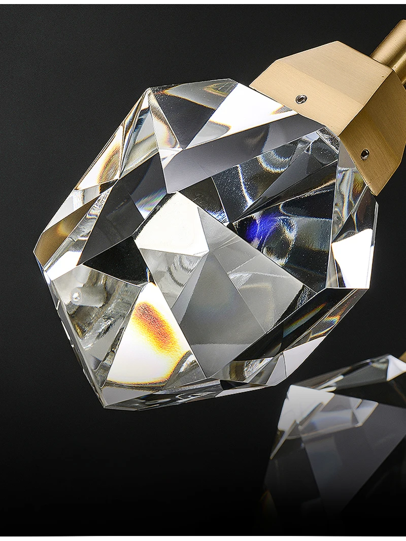 Luxurious diamond crystal droplight big stairs sitting room golden home decoration chandelier lighting led lights | Лампы и освещение