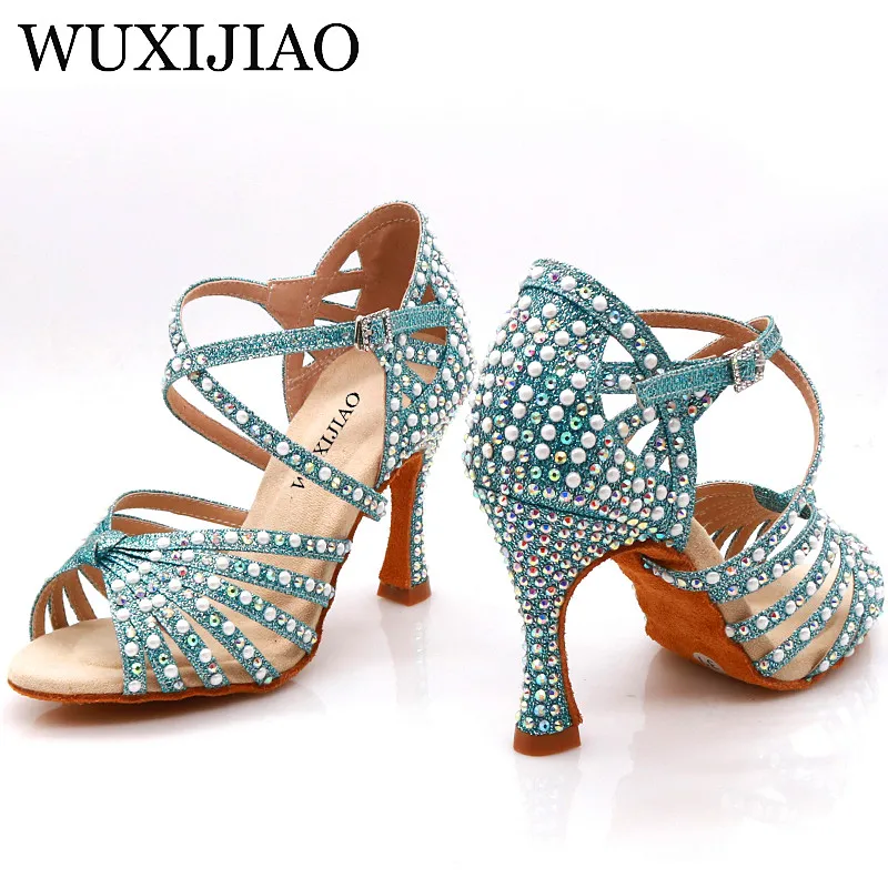 Обувь для латиноамериканских танцев WUXIJIAO Pearl Стразы спортивные танцевальные