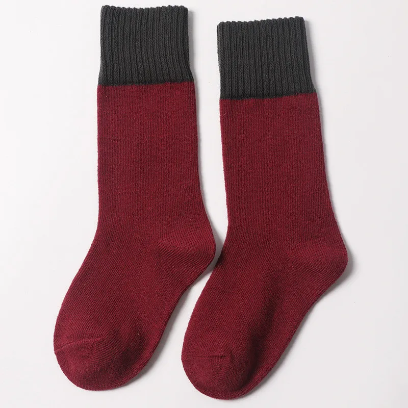Wine red Новинка; модные теплые хлопковые леггинсы для маленьких девочек; зимние вязаные детские колготки для мальчиков и девочек; брюки для малышей с героями мультфильмов - Цвет: Wine red
