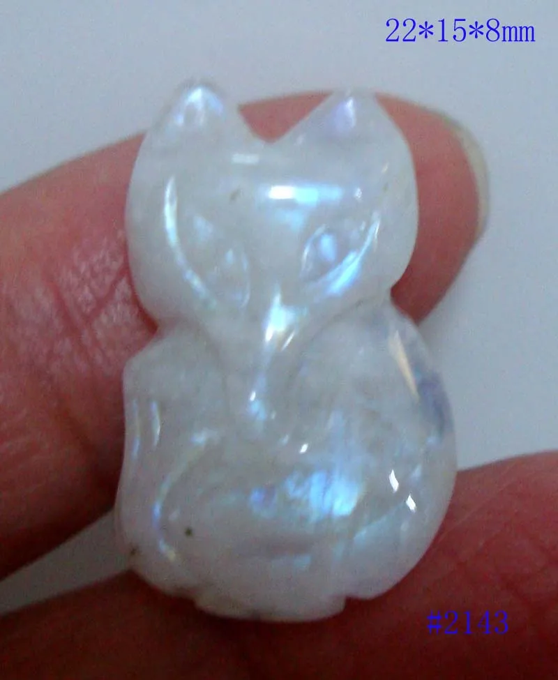 Натуральный лунный камень резная лиса подходит для подвесок Женские Ювелирные