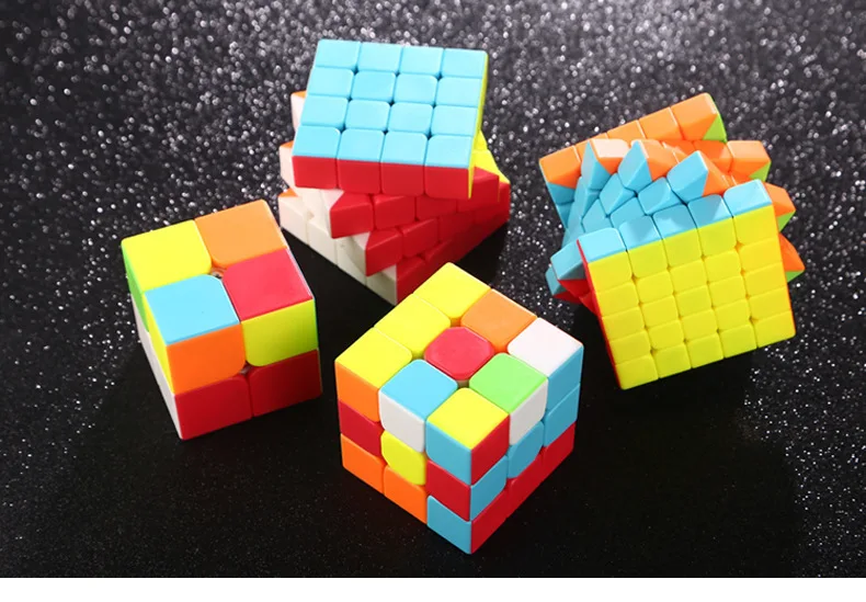 Qiyi, набор из 4 кубиков, магический нео-куб, набор включает 2x2 3x3x3 4x4x4 5x5x5, безлипкий кубик для тренировки мозга, детские игрушки