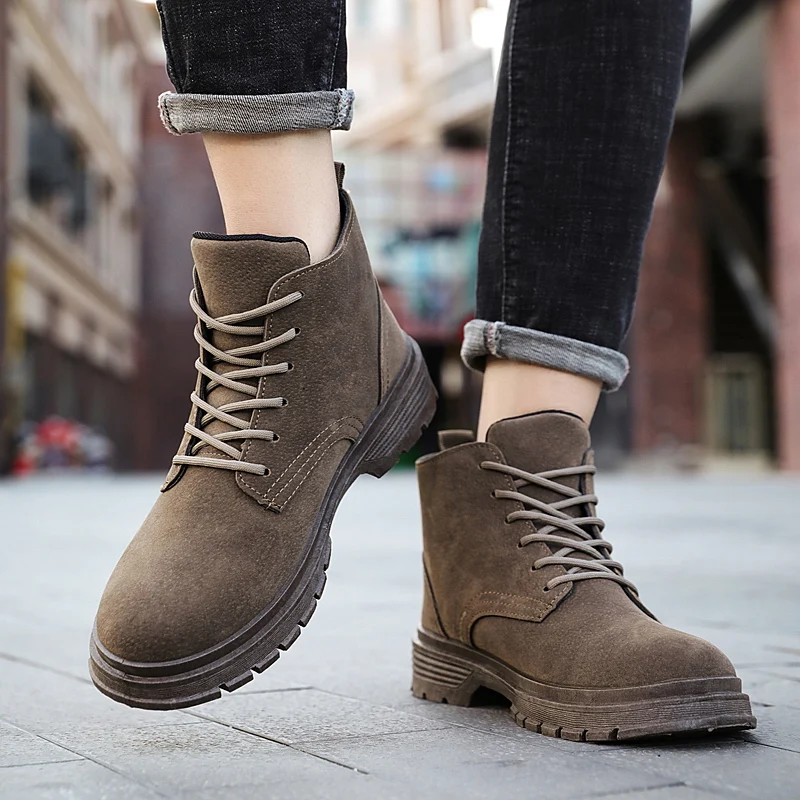 Мужские ботинки Martin на шнуровке Теплые повседневные с бархатной подкладкой