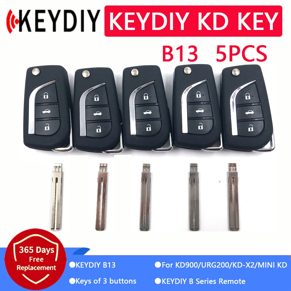 

5Pcs New KEYDIY B13 KD Remote 3 Button B Series Remote Key For URG200/KD900/KD200/MINI KD