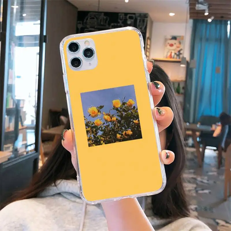 

flower Daisy sunflower rose aesthetics Phone Case Transparent for iPhone 6 7 8 11 12 s mini pro X XS XR MAX Plus