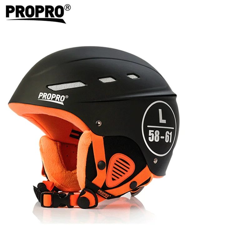 58cm-61cm-A PROPRO открытый защитный шлем для катания на лыжах, сноуборде, катании на коньках, взрослых мужчин и женщин, зимние лыжные шлемы для продажи, черный, белый цвет, регулируемый размер - Цвет: 58cm-61cm-A