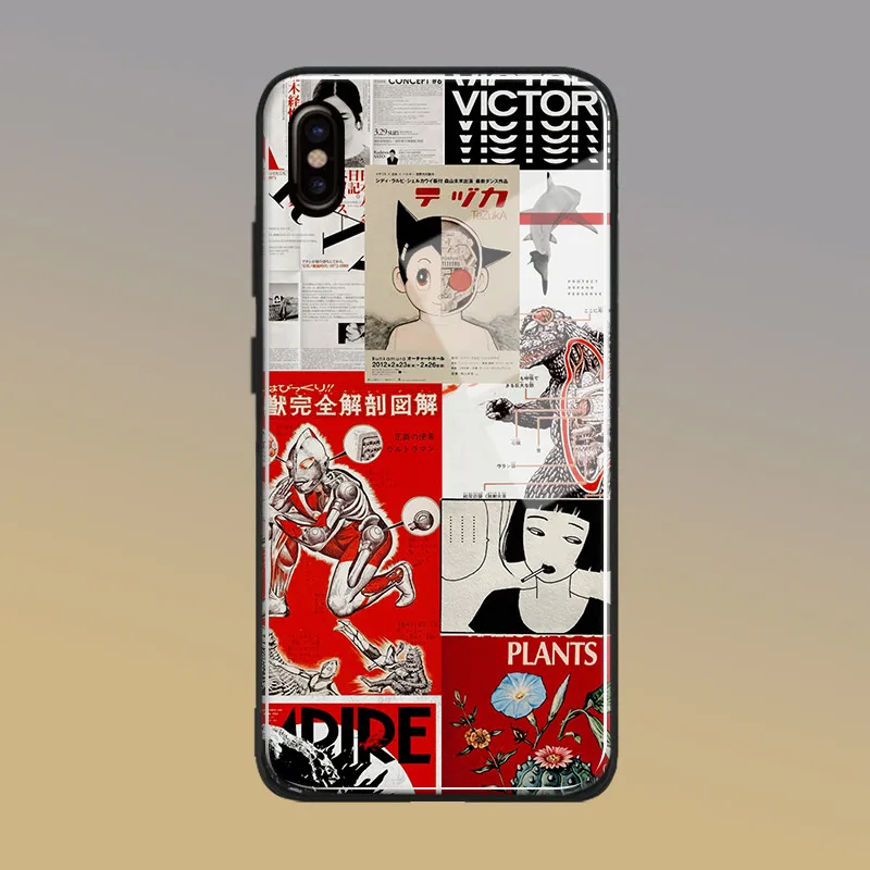 Японский постер манга художественный коллаж стеклянный Мягкий силиконовый