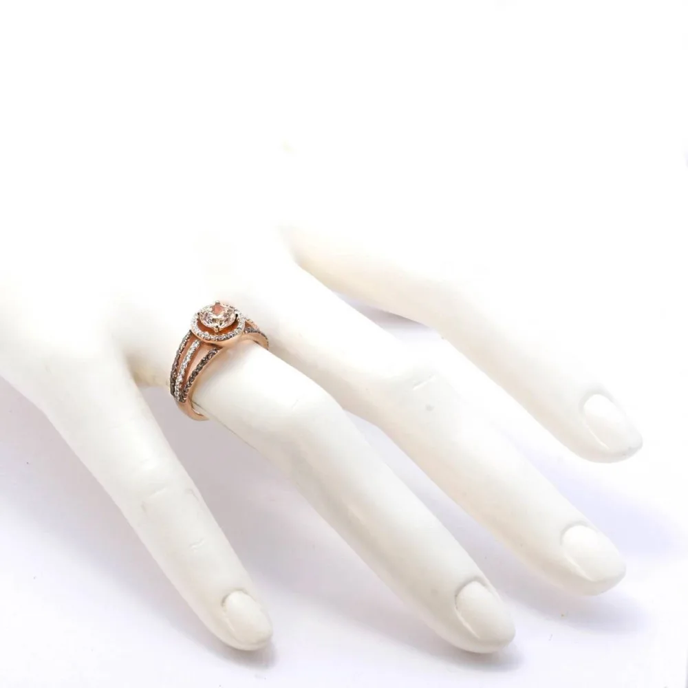 

Classic Popular Design wedding/Rose Gold CZ Round Female Finger Rings Embedded with Zircon Men's Party Jewelry women's rings