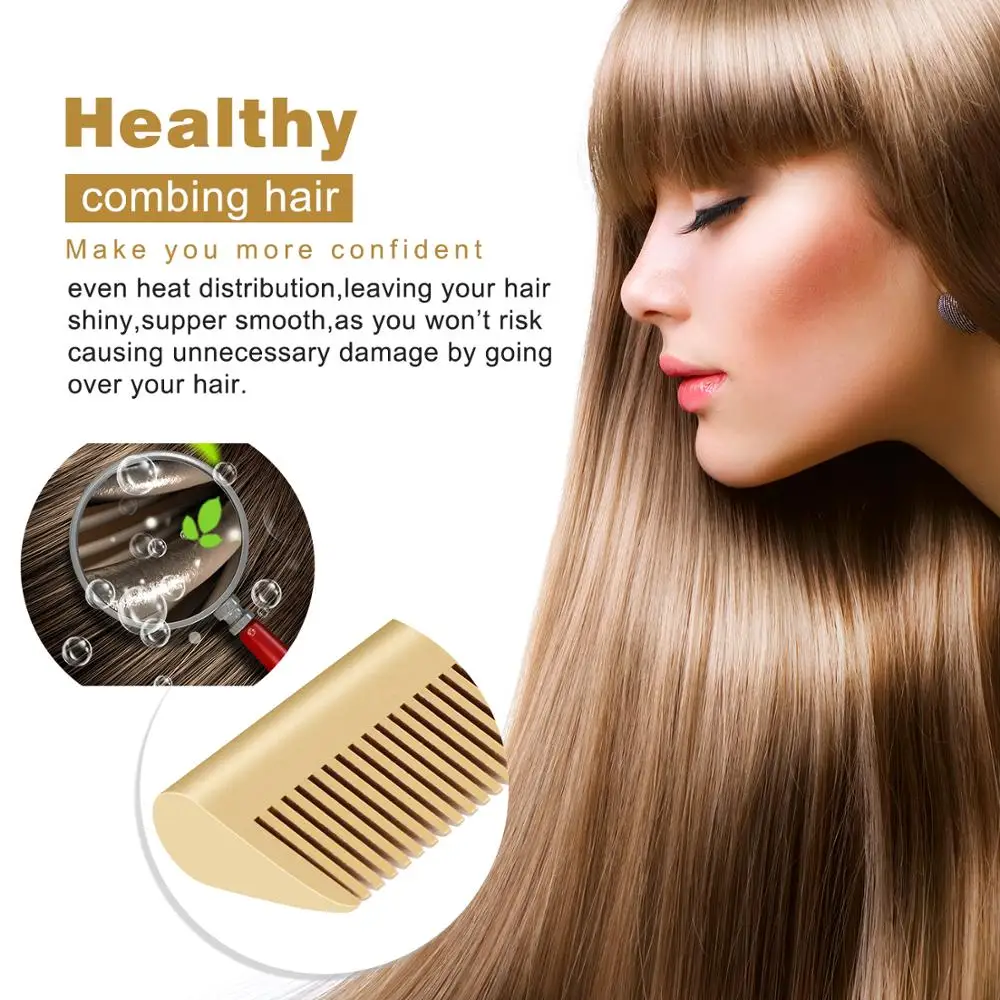

Professional Hair Straightener Flat Hot Heating Comb Straightener Hair Smoothing Brush Corrugation Curling Styler