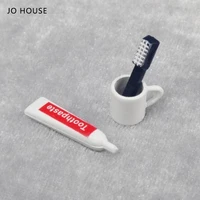 jo house 3pcsset mini toilet toiletries toothbrush and toothpaste cup 112 dollhouse minatures model dollhouse accessories