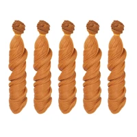 5pcs doll wig diy doll accessories curly synthetic fiber wig long hair high temperature fashion imitation wool roll toy gift