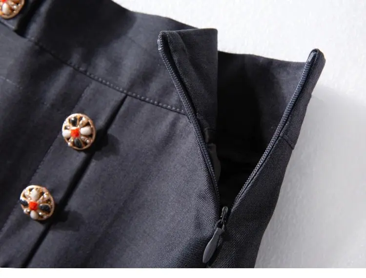 Повседневная Женская юбка с высокой талией двубортная приталенная мини