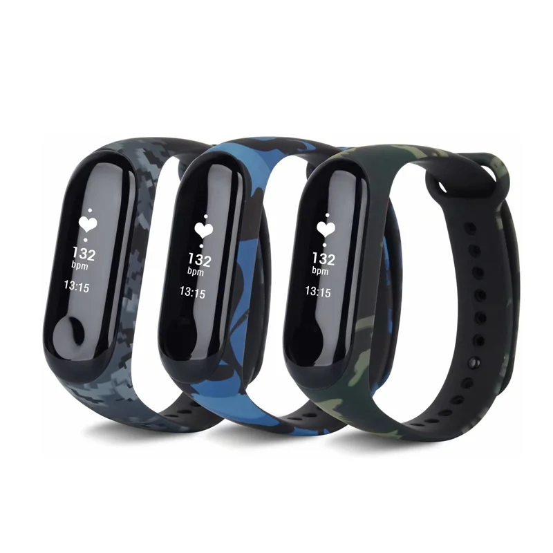 

Сменный силиконовый ремешок для Xiaomi Mi Band 3 4, универсальный цветной браслет для наручных часов Mi Band 4, Mi 3