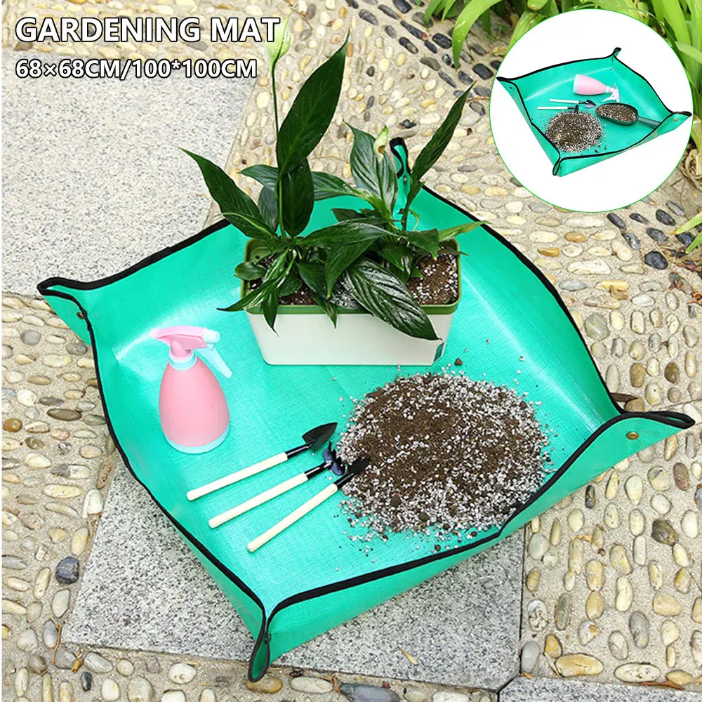 

100cm Planting Mat PE Gardening Mat Green Gardening Pad Plant Balcony Super Light Reusable Waterproof Foldable Flower Mat
