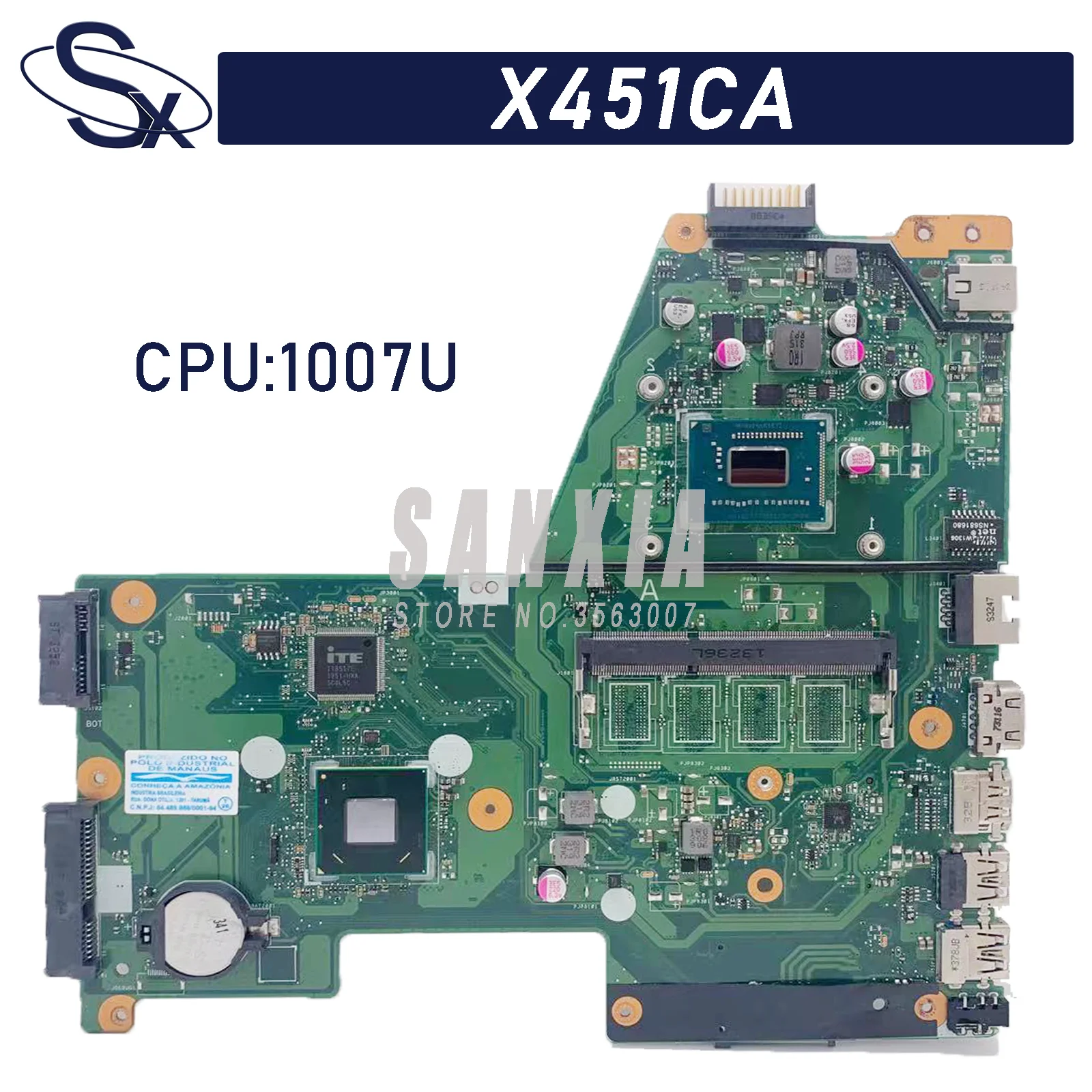 

Оригинальная материнская плата X451CA подходит для ноутбука ASUS X451CA X451C F451C F451 материнская плата с процессором: 1007U/2117U 100% ТЕСТ ОК