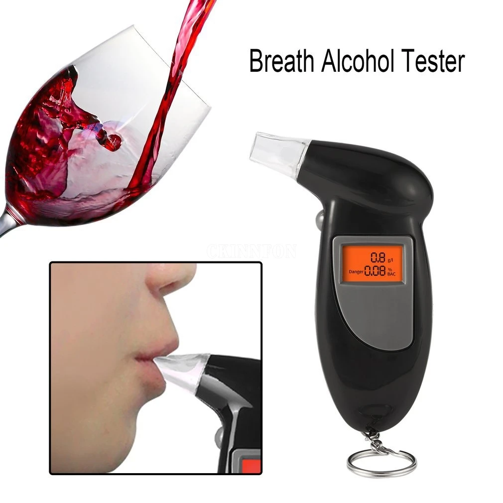 

200Pcs/Lot Quick Response Professional LCD Alcohol Tester Digital Alcohol Detector Breathalyzer Alcotester With Mouth Piece