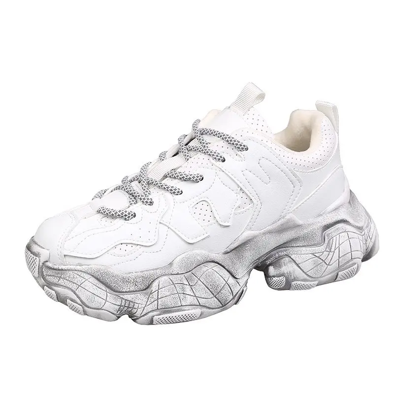 

Daddy shoes women's 2020 autumn and winter new plus velvet platform fashion dirty dirty shoes ins comfortable all-match sneakers