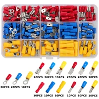 210510pcs fork terminal connector insulated spade ring type mixed kit male female crimp termin car electrical wire connector