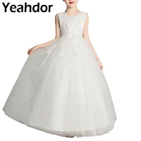 2021 kids elegant girl birthday dress flower girls dress first communion dress for girls bridesmaid pageant wedding party dress
