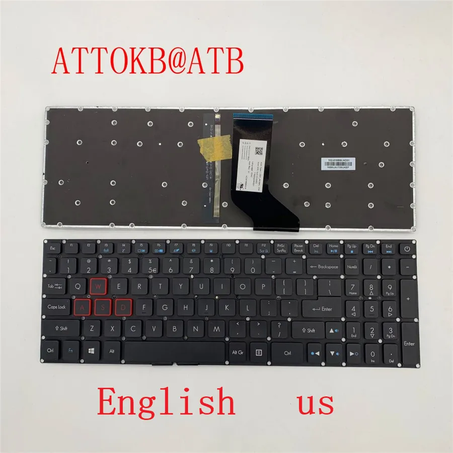 Новая подсветка Бразилия/немецкая клавиатура для Acer Aspire VX 15 VX15 VX5-591G VX5-793 VN7-593 VN7-793G