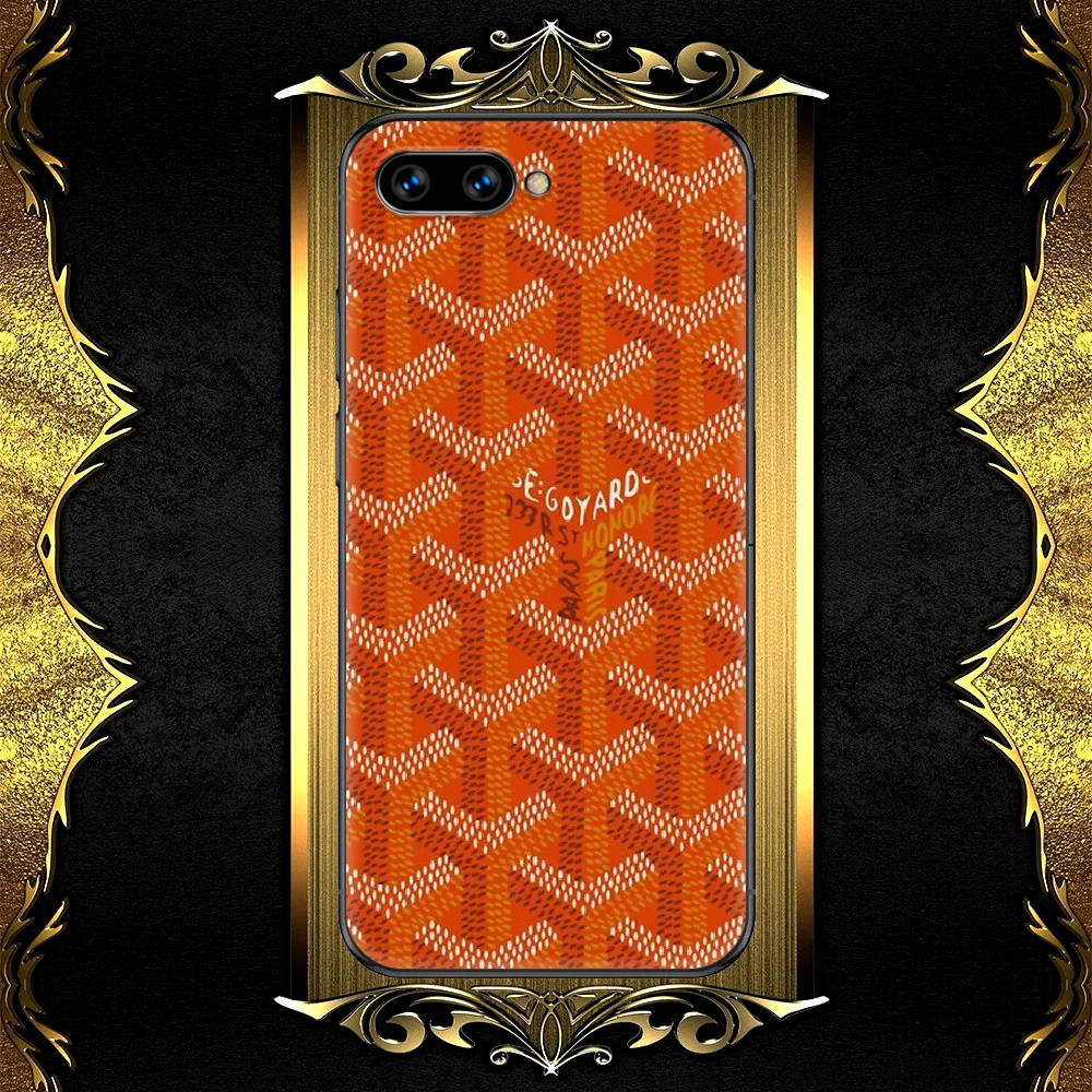 

Luxury Brand Goyarde Phone Case Cover Hull For HUAWEI Honor 6A 7A 8 8A 8S 8x 9 9x 9A 9C 10 10i 20 Lite Pro black Funda Soft