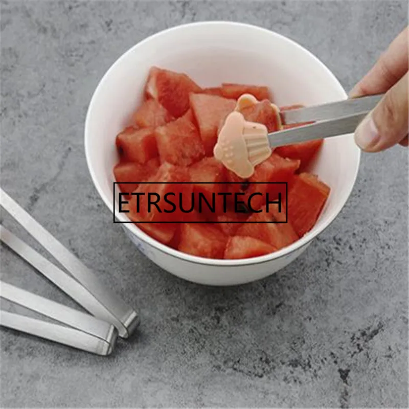 

100 шт щипцы для пищи из нержавеющей стали зажим барбекю нескользящий Sliocne тепловой Хлеб зажим кухонные щипцы сталь