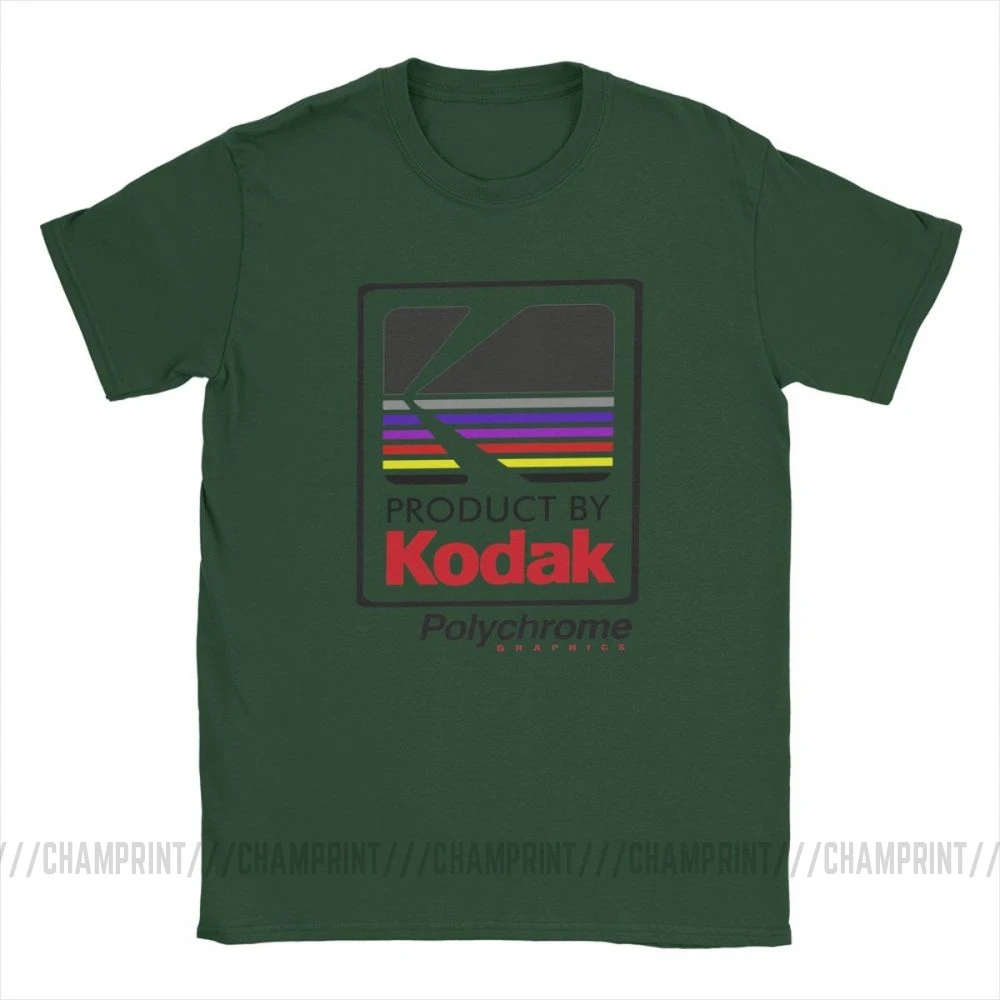 Forest Green Kodak Полихромная бомбардировщик Awesome Футболка мужская короткий рукав топы Классическая футболка хлопок Crewneck футболки - Цвет: Forest Green