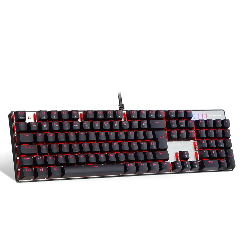 MOTOSPEED CK104 Механическая игровая клавиатура Проводная USB красочная светодиодная