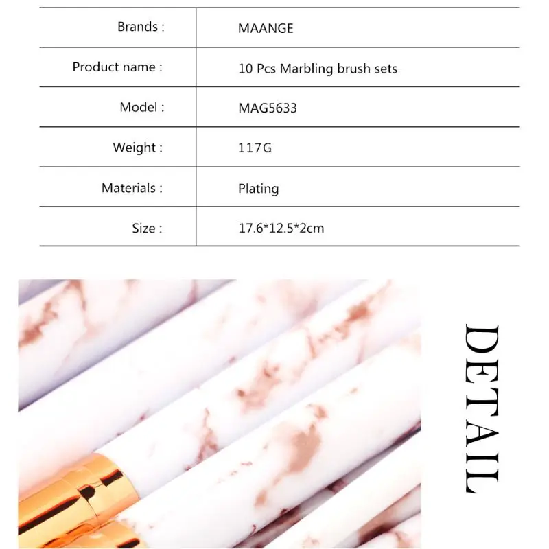 MAANGE Pro 10 шт. набор кисточек для макияжа профессиональный тональный порошок румяна