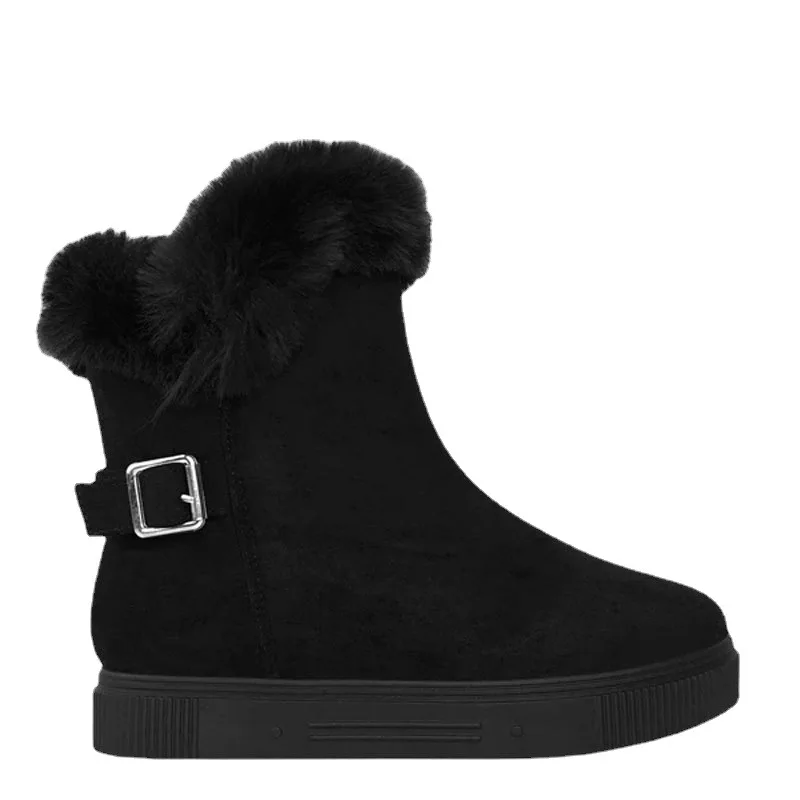 

Женские зимние ботинки из натуральной кожи, женские ботильоны, Зимние Модные женские зимние ботинки с пряжкой, женская зимняя обувь на высо...