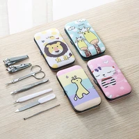 portable multi function colorful nail clippers set cartoon stainless steel nail scissors set beauty tool