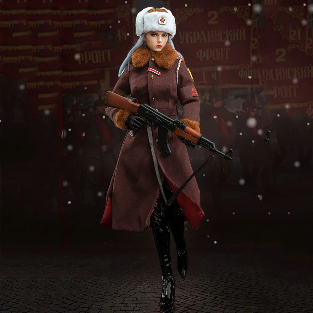 

1/6 female soldier FS73029 red warning Soviet female officer Katyusha WWII soldier 12 inch action figure toy collection