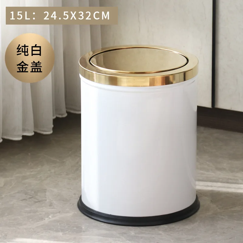 stainless steel luxury gold trash can bedroom home office bathroom trash bin kitchen cabinet storage poubelle storage bs50tc free global shipping